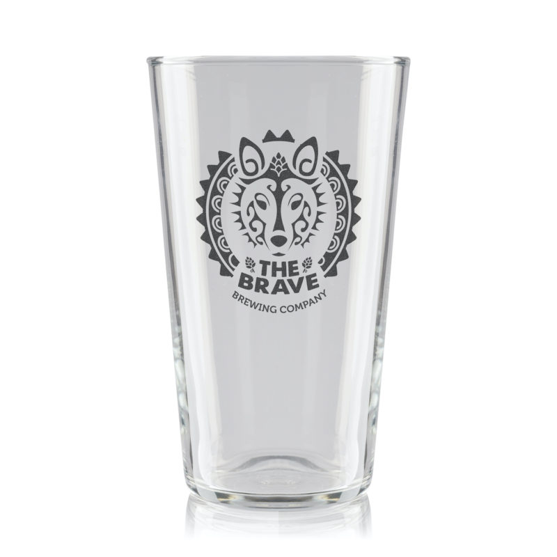 Bicchiere da birra con logo birrificio The Brave - 8.5 × 8.5 × 15 cm